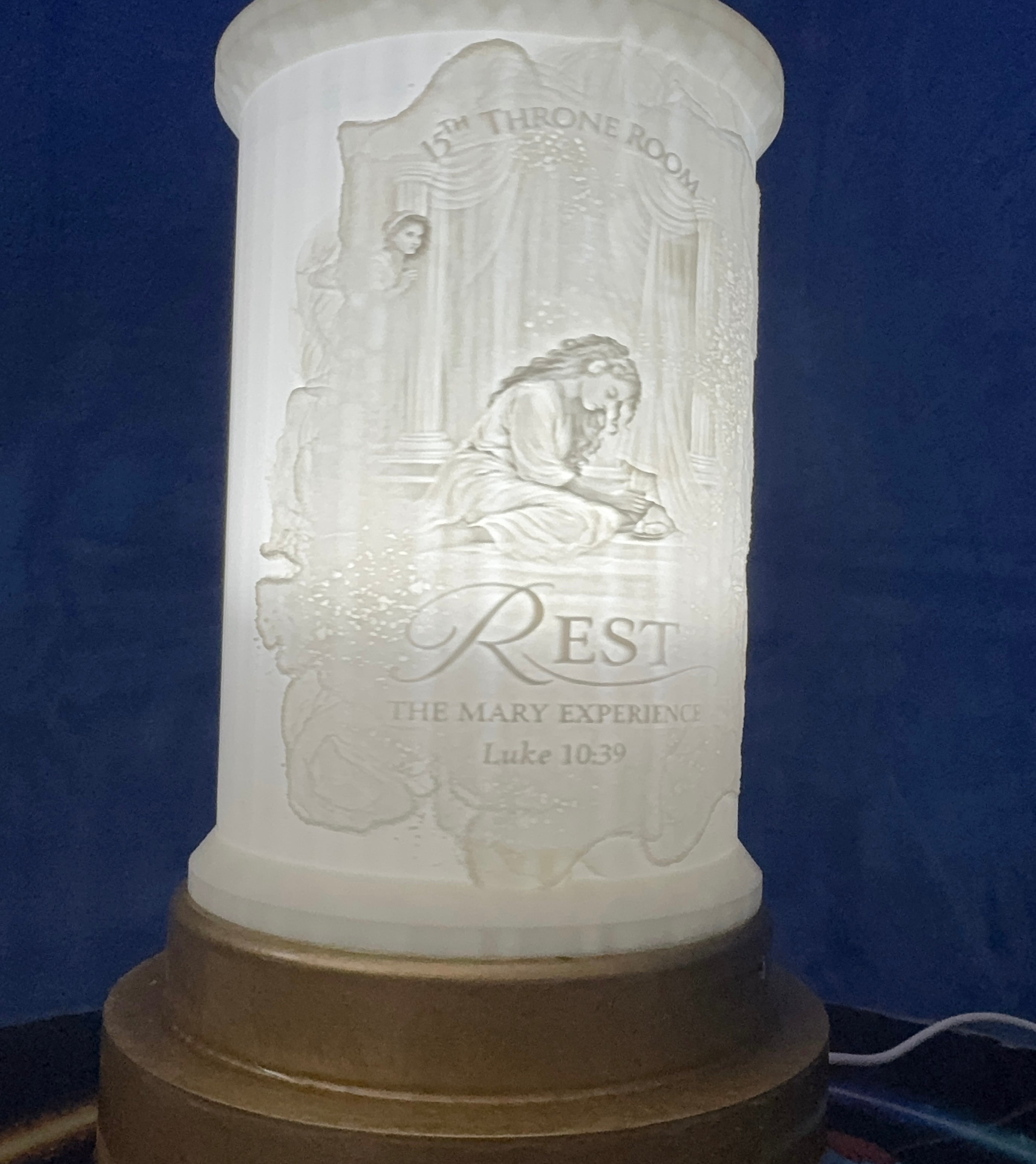 Rest – The Mary Experience Lithophane LED Lamp (Luke 10:39)